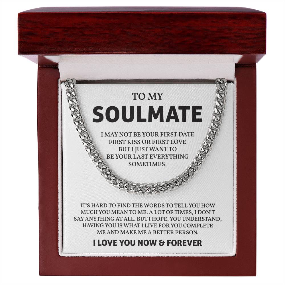 Soulmate Cuban Chain Necklace Gift with Card