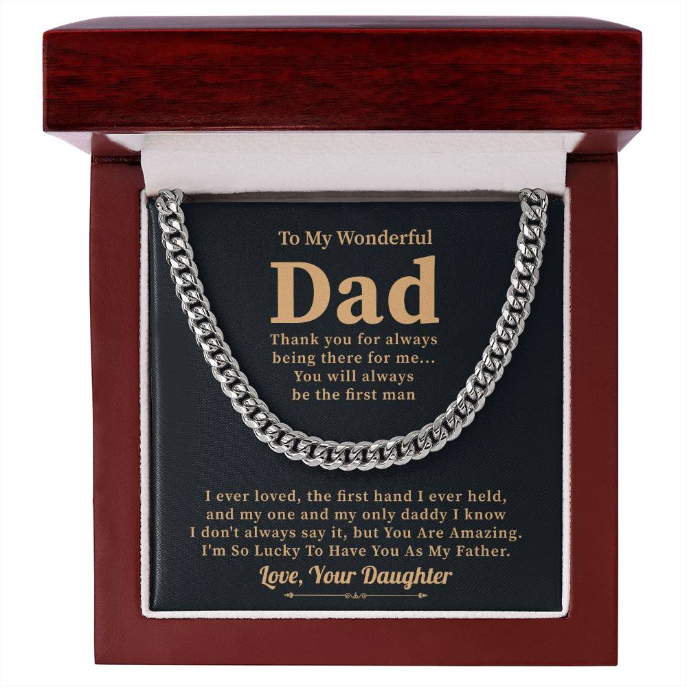 Dad Necklace Gift from Daughter with Heartfelt Message