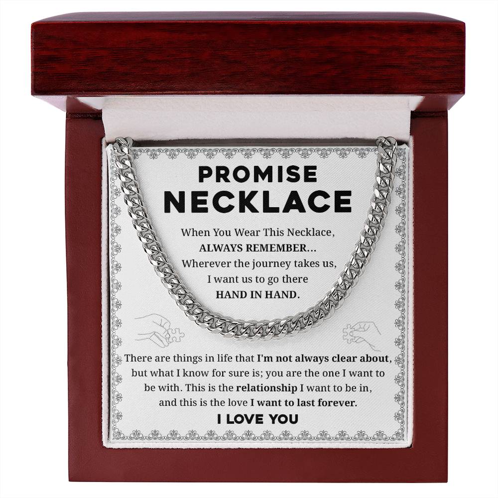 Promise Necklace for Him – Hand in Hand Message Card