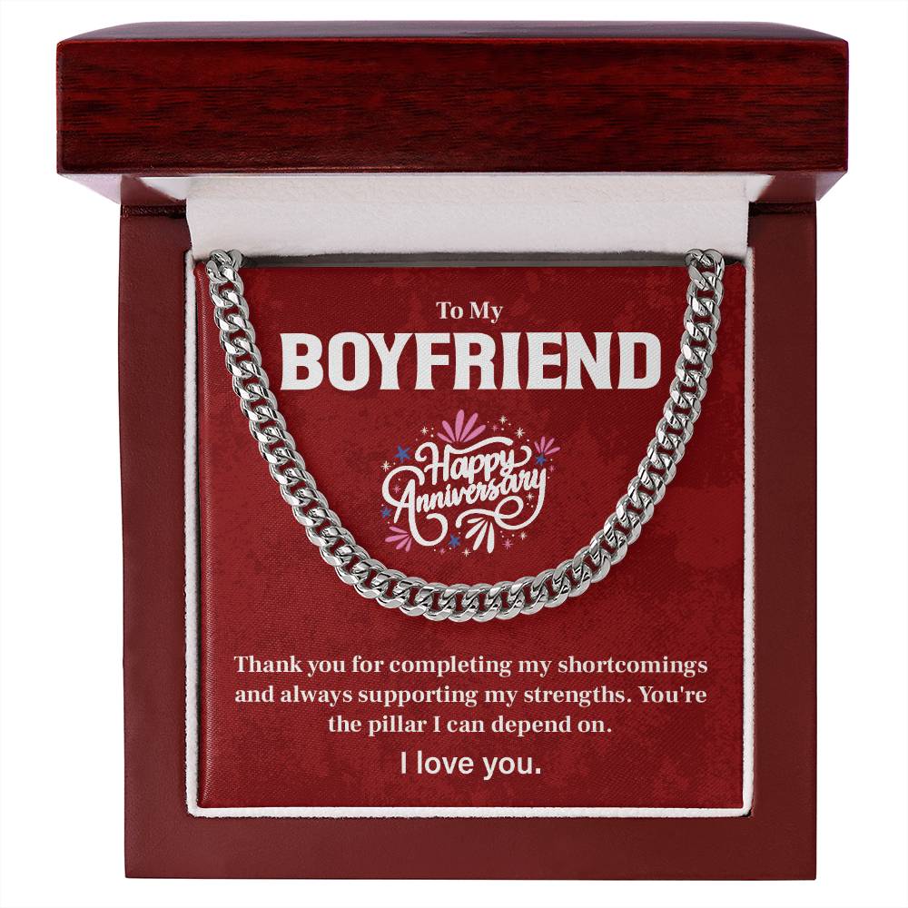 Anniversary Cuban Chain for Boyfriend with Card