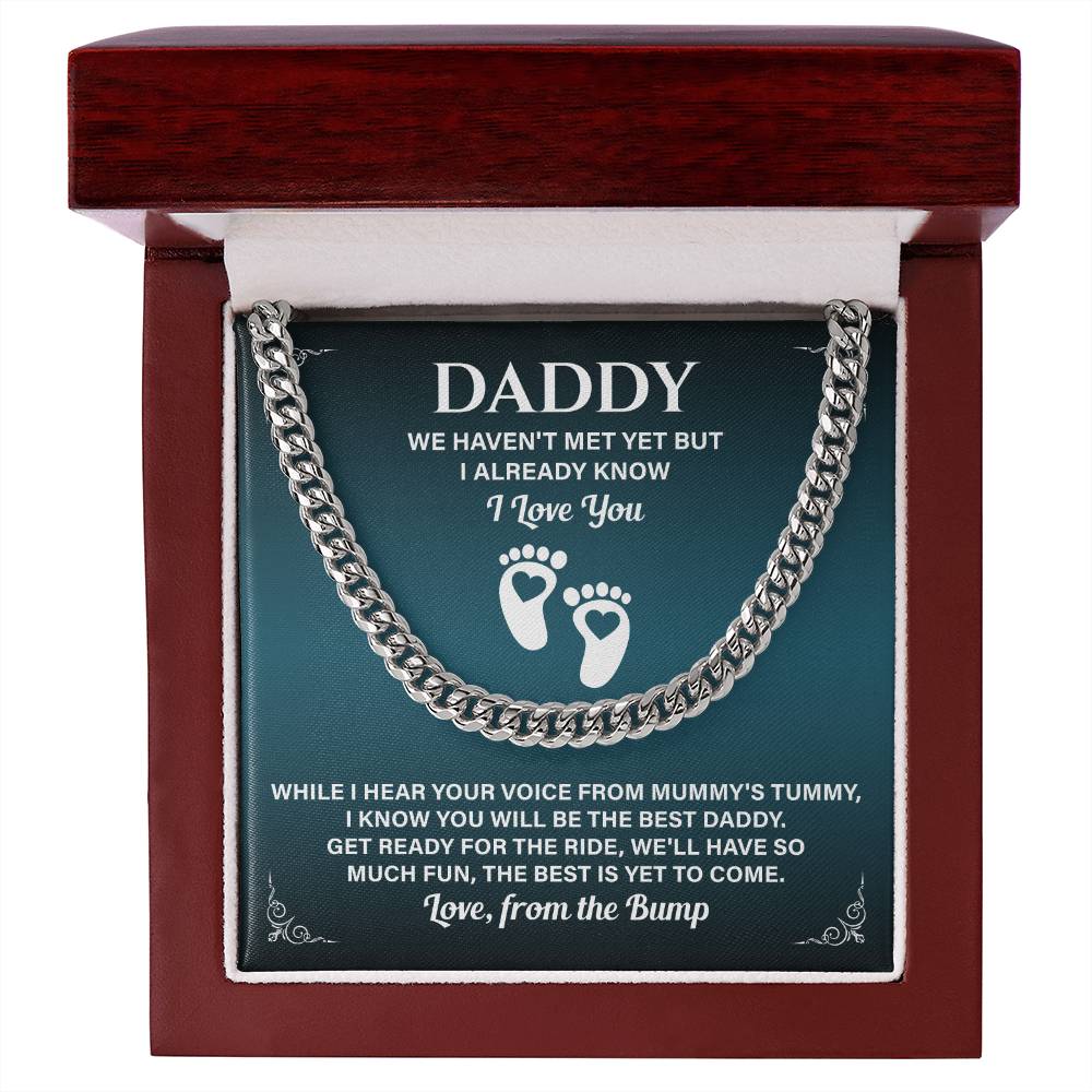 Daddy Necklace Gift From Baby Bump With Message Card