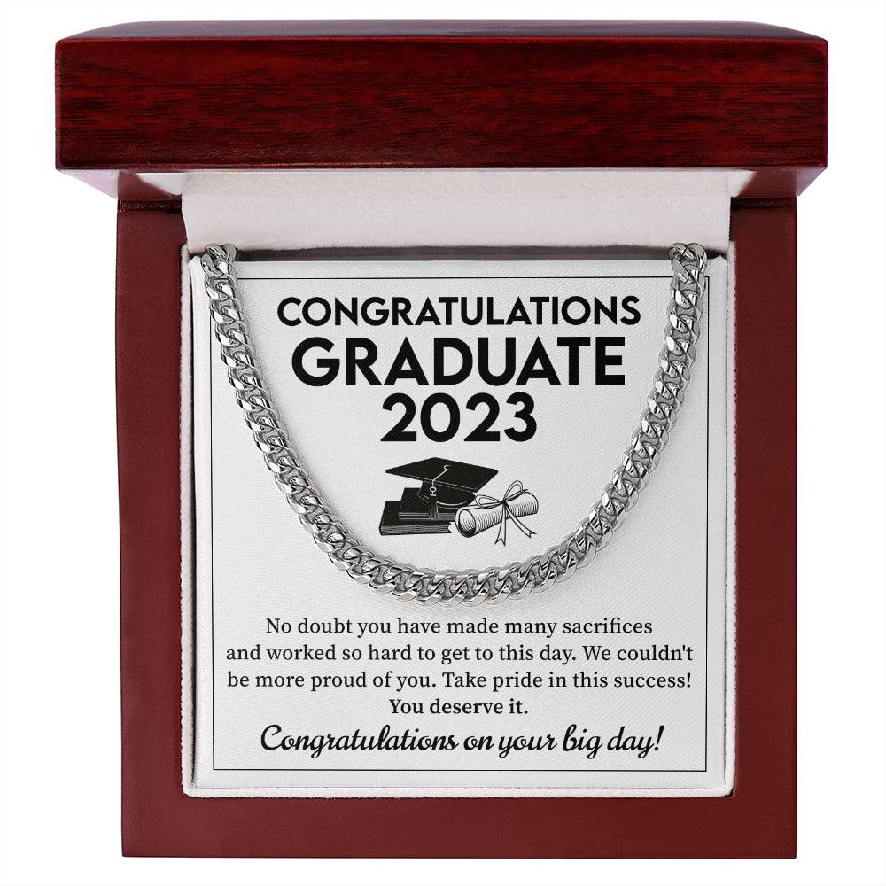 Personalized Graduation Cuban Chain Necklace Gift