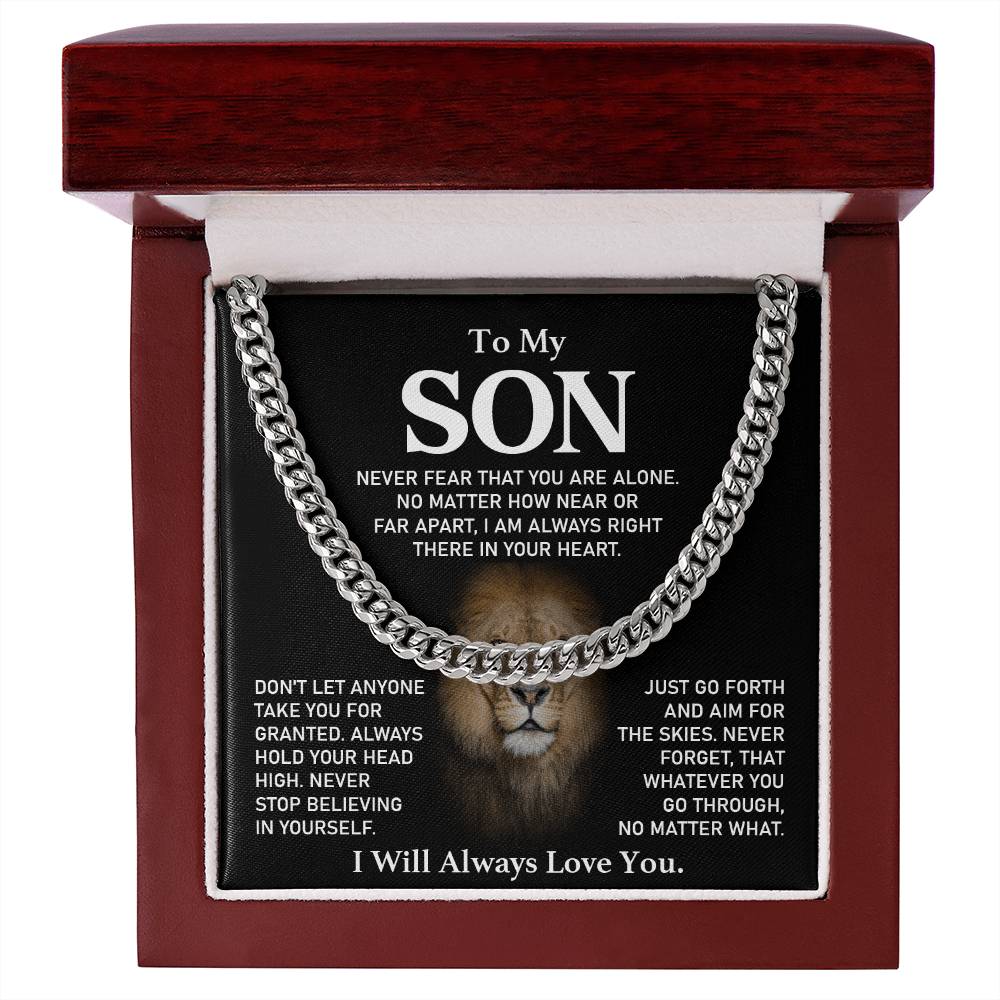 Inspirational Necklace Gift for Son – Lion Message Card for Strength