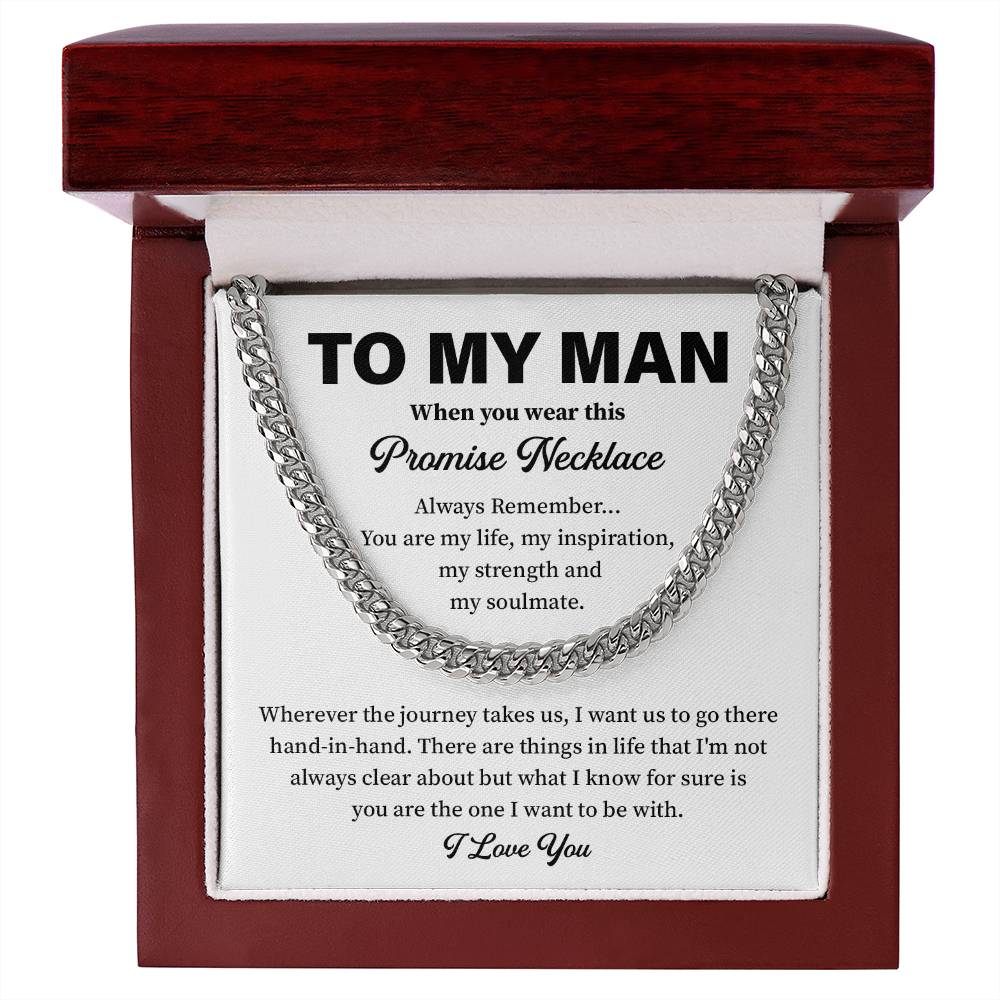 To My Man Promise Necklace – Husband or Boyfriend Message Gift