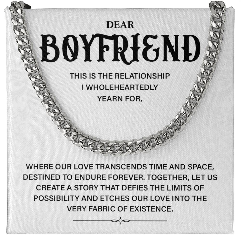 Romantic Cuban Chain Gift for Boyfriend – Love Card