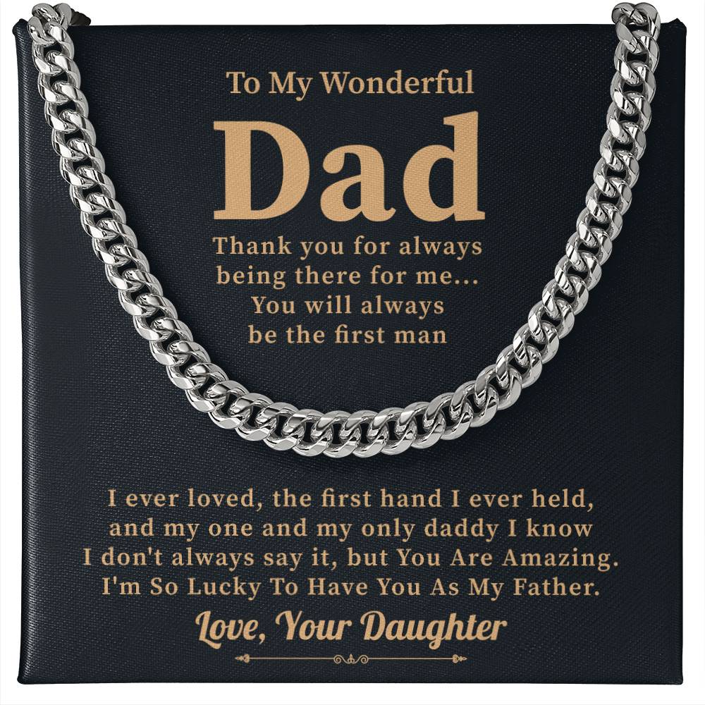 Dad Necklace Gift from Daughter with Heartfelt Message