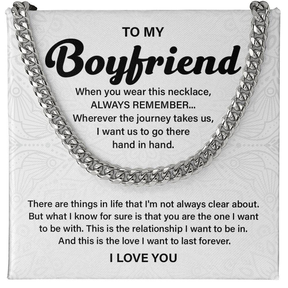 Romantic Cuban Chain for Boyfriend with Gift Box