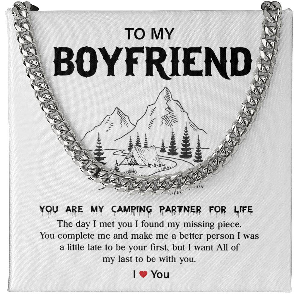 Camping Gift for Boyfriend – Necklace & Message Box