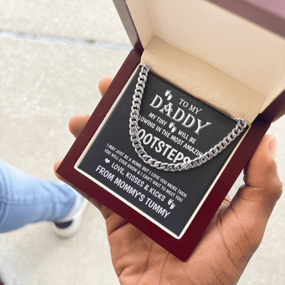 To My Daddy Gift from Unborn Baby – Cuban Chain with Heartfelt Message