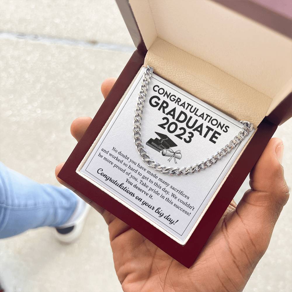 Personalized Graduation Cuban Chain Necklace Gift