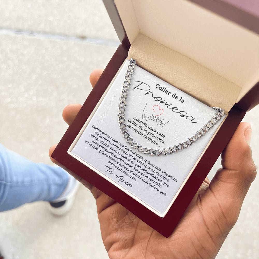 Collar de la Promesa - Regalo Perfecto para Novio, Esposo o Pareja, Mensaje de Amor Eterno para San Valentín y Aniversarios