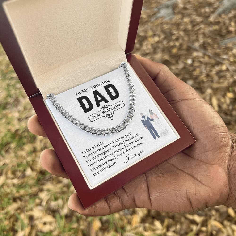 Wedding Neckalce Gift For Dad From Daughter With Message Card