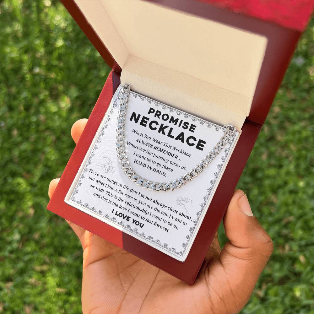 Promise Necklace for Him – Hand in Hand Message Card