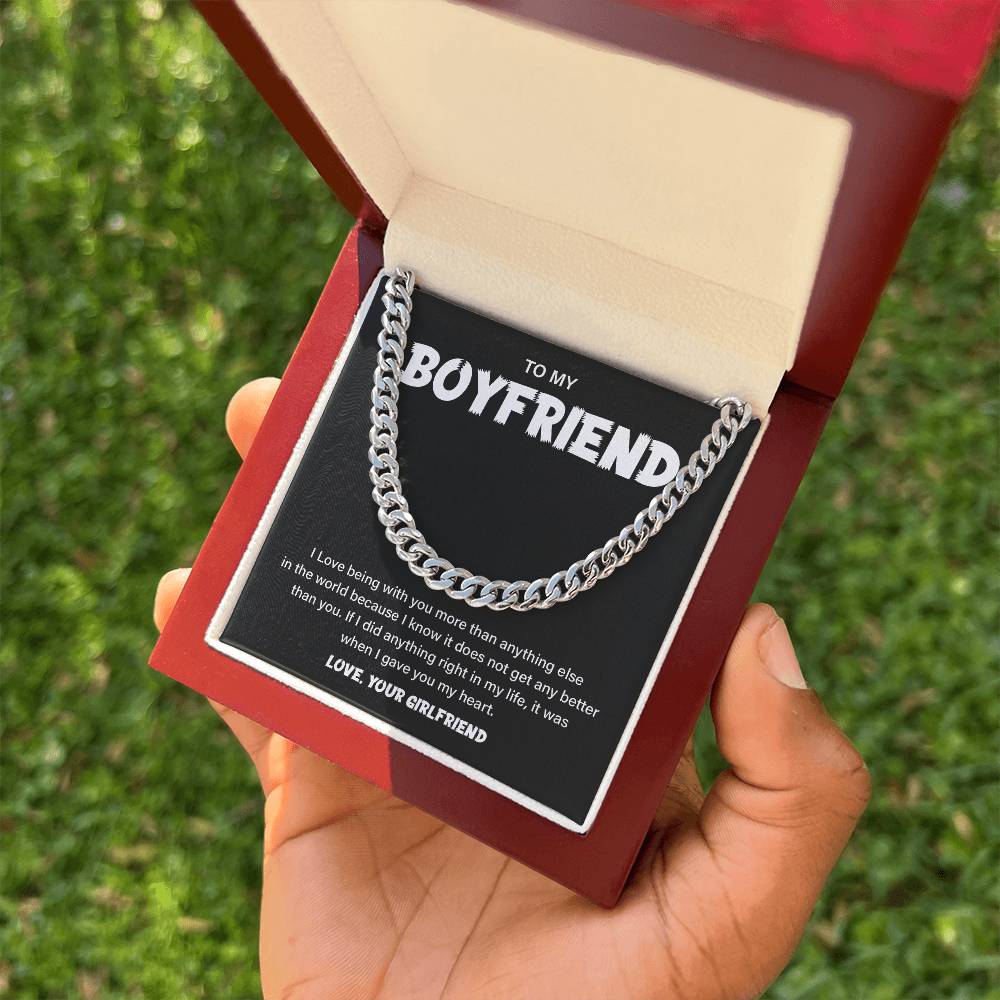 Boyfriend Chain Necklace Gift – Heart Message Card