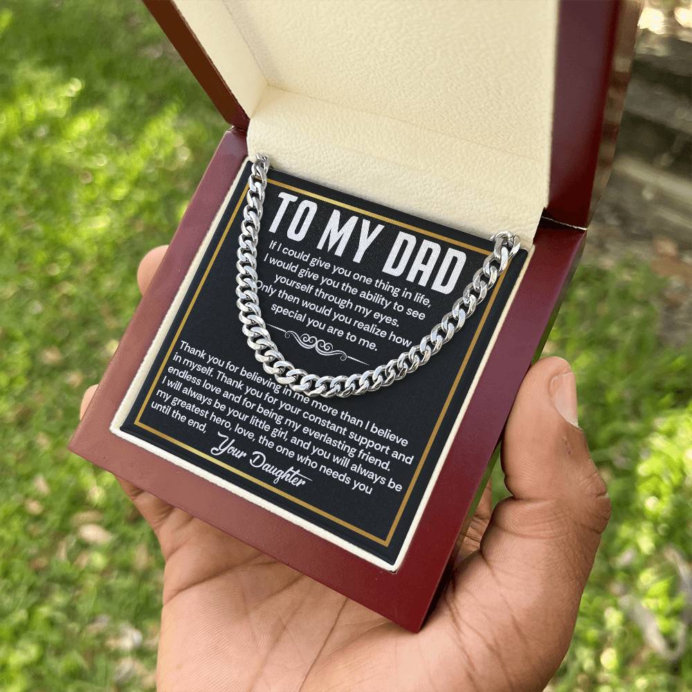 Dad Chain Gift from Favorite Daughter with Sentimental Card
