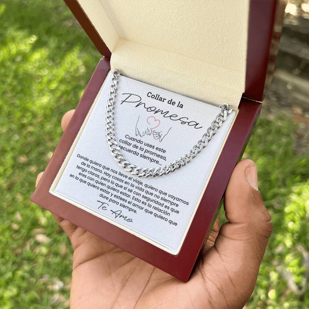 Collar de la Promesa - Regalo Perfecto para Novio, Esposo o Pareja, Mensaje de Amor Eterno para San Valentín y Aniversarios