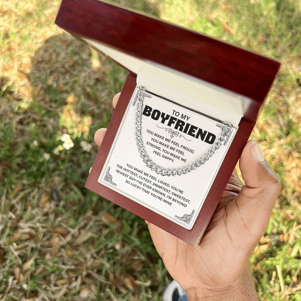 Cute Boyfriend Necklace Gift – Card & Gift Box