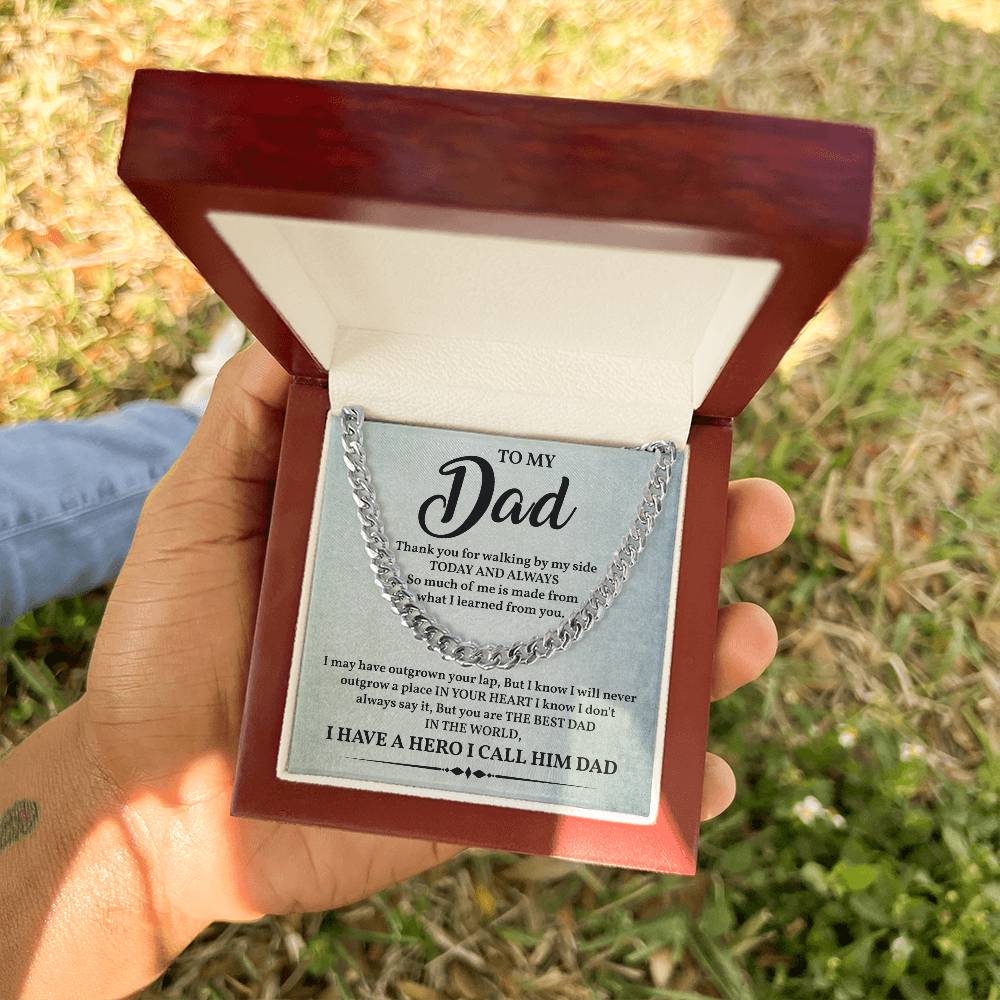 Thank You Dad Chain Gift with Heartfelt Message For Dad