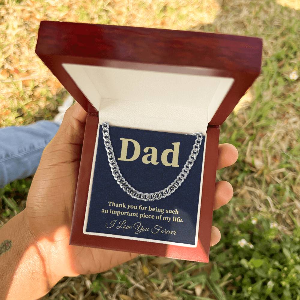 Thank You Dad Necklace Important Piece of My Life