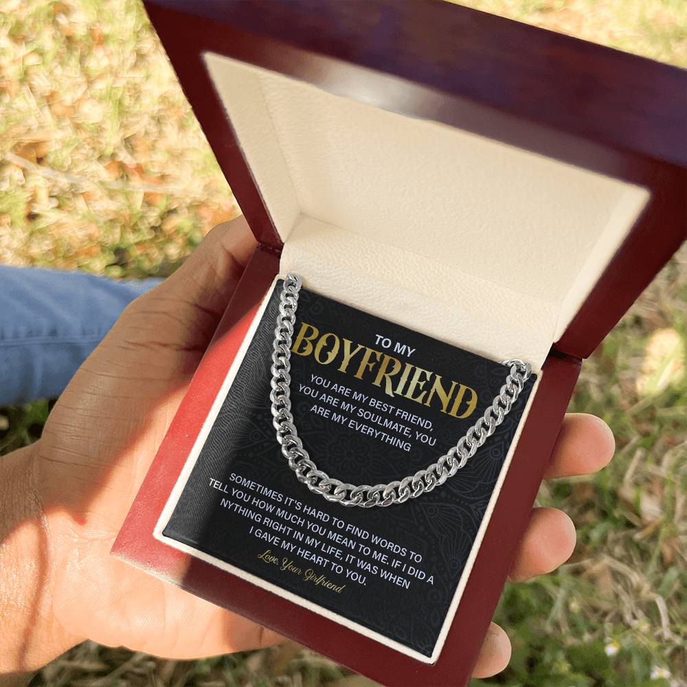 Boyfriend Gift Necklace from Girlfriend with Gift Box