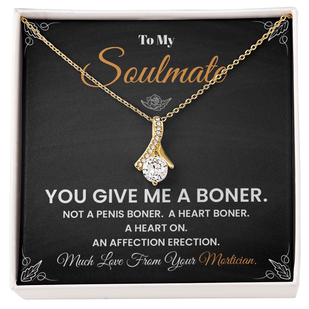 Soulmate Necklace Gift from Mortician – Funny Card
