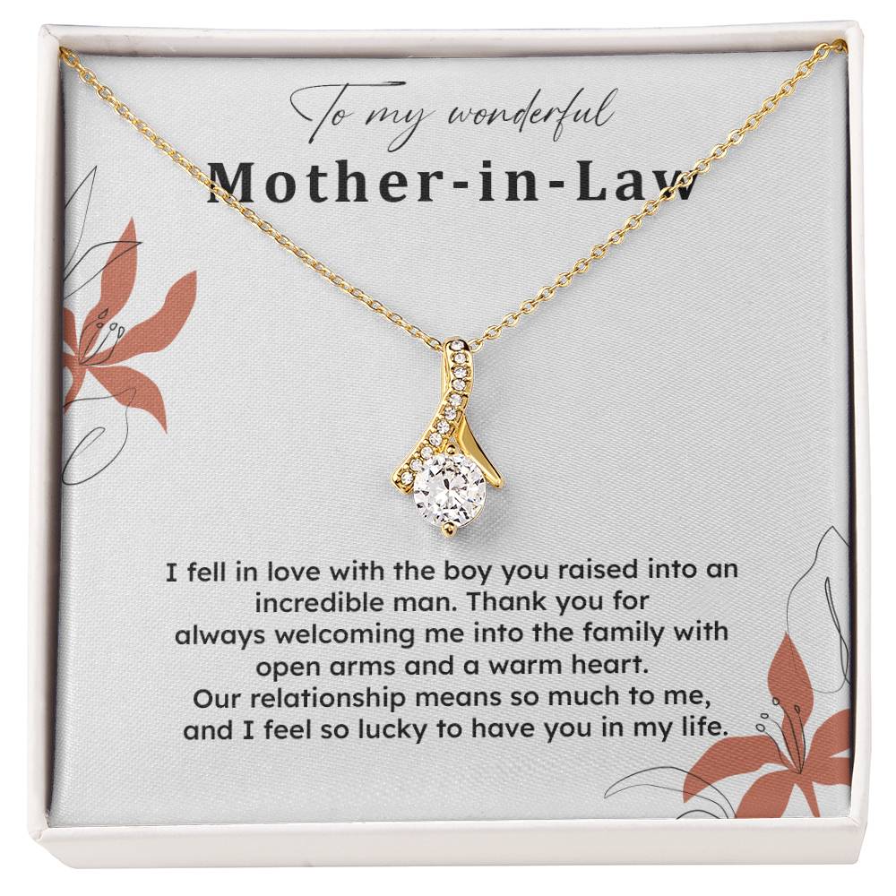 Necklace Gift for Mother-in-Law from Bride – Wedding Thank You Note
