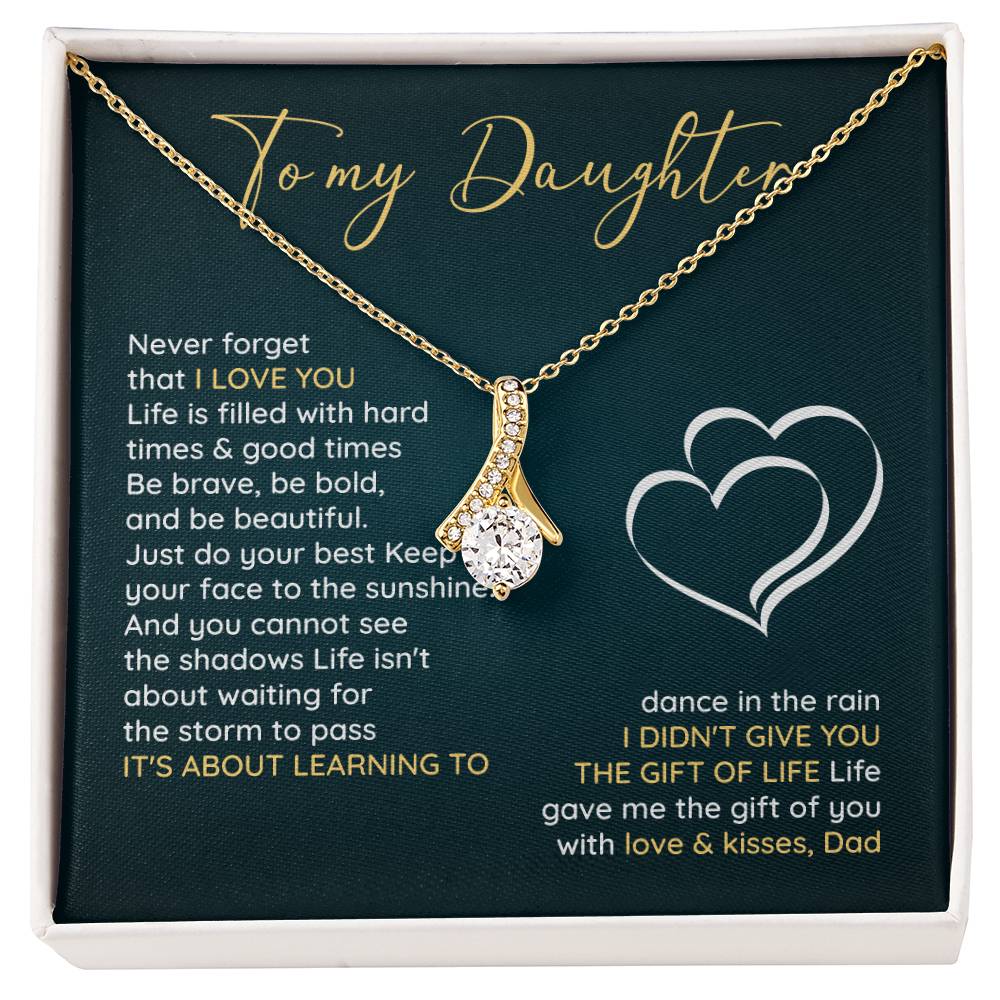 Daughter Gift Necklace from Dad with Message Card