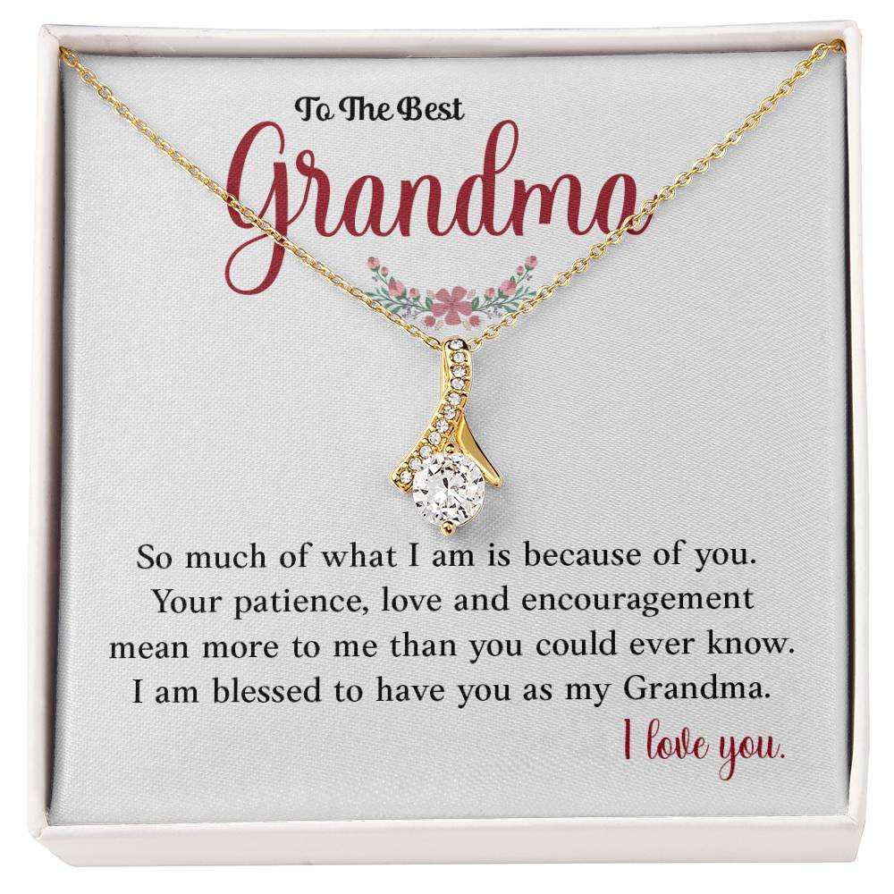 Best Grandma Necklace Gift – Floral Pendant with Heartfelt Card