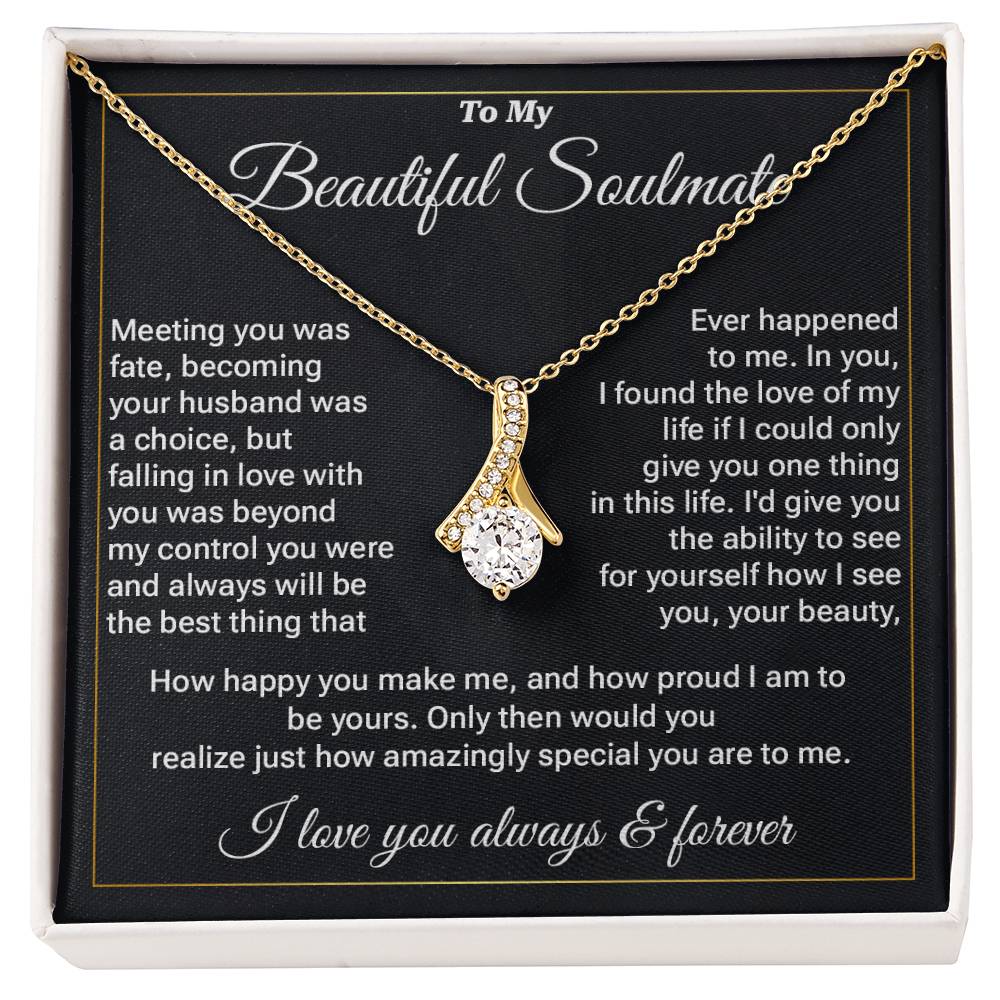 Beautiful Soulmate Necklace Gift – Message Card