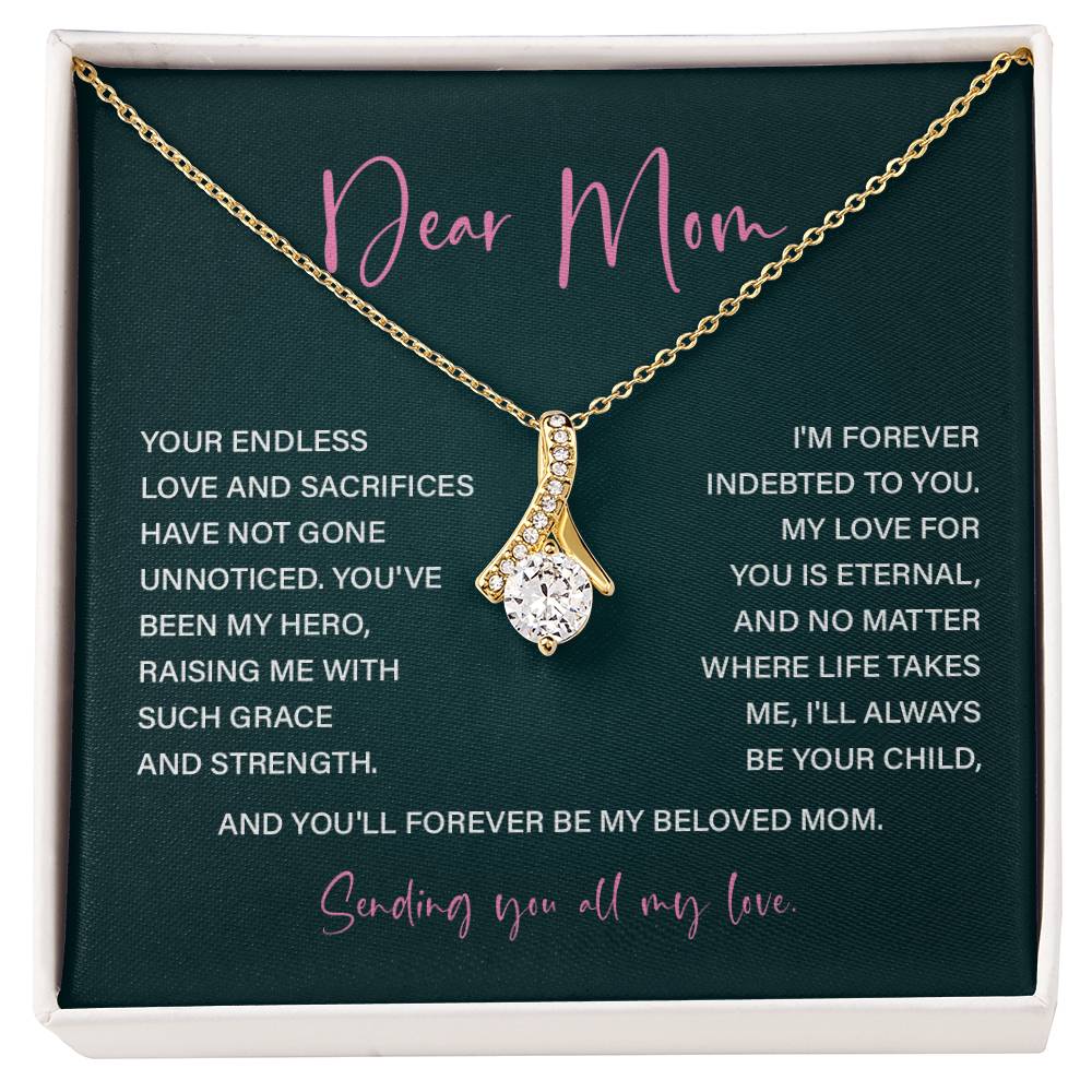Dear Mom Necklace Gift – Eternal Love Message for Graceful Mother