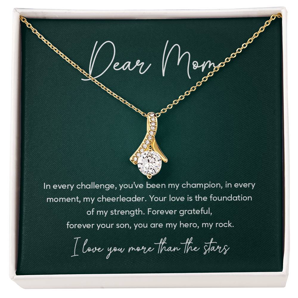 Mom Necklace from Son – I Love You More Than the Stars Message Card