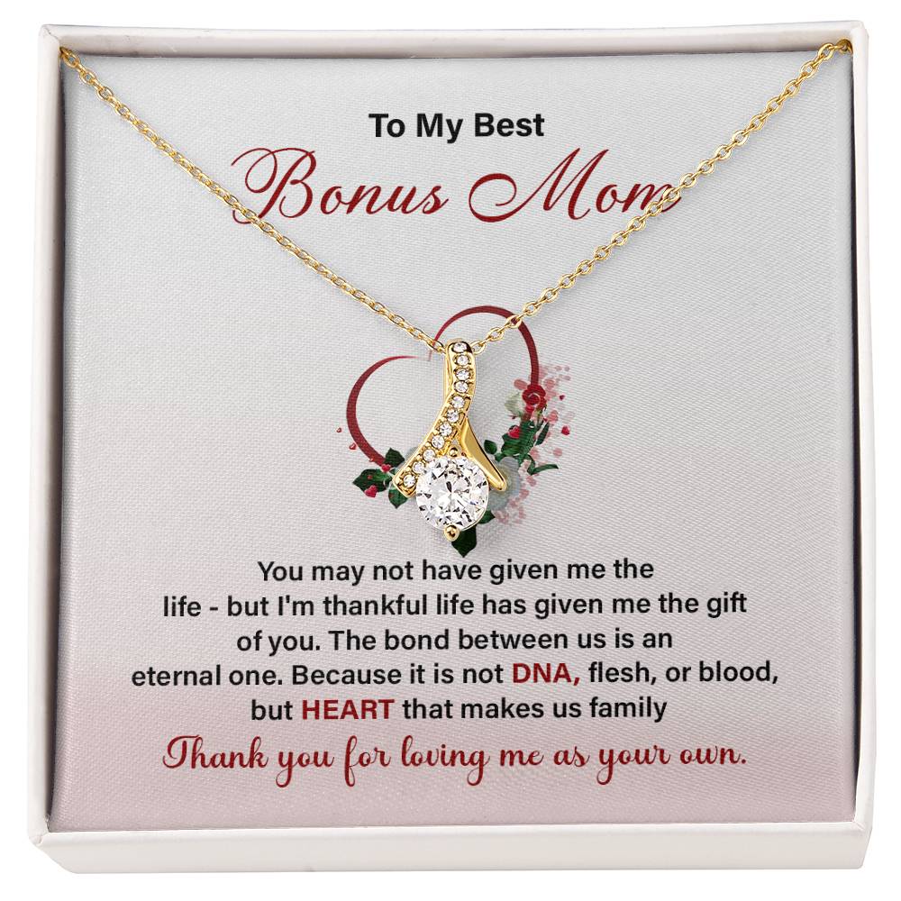 Bonus Mom Necklace Gift with Heartfelt Card