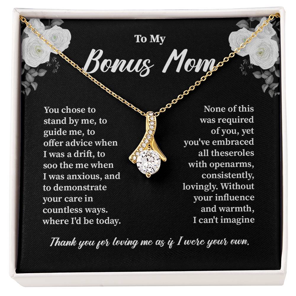 Bonus Mom Necklace from Daughter with Gift Box
