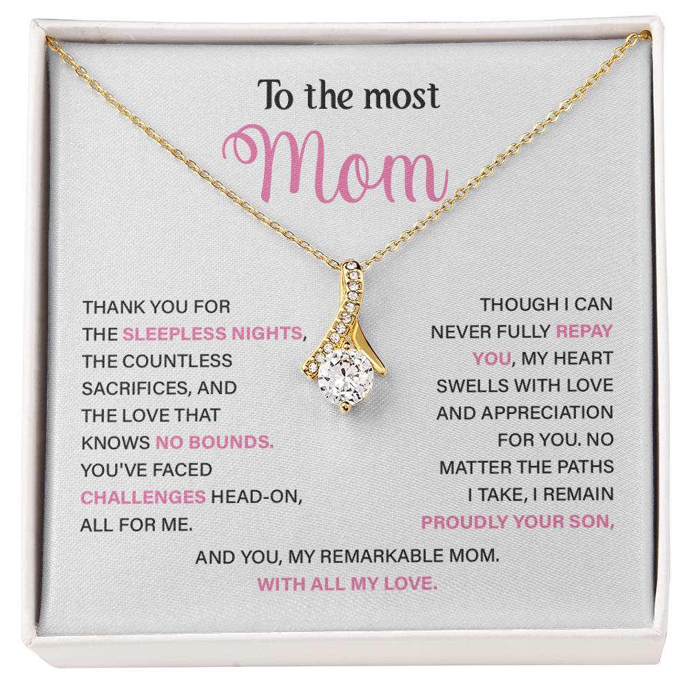 Mom Gift Necklace From Son With Message Card
