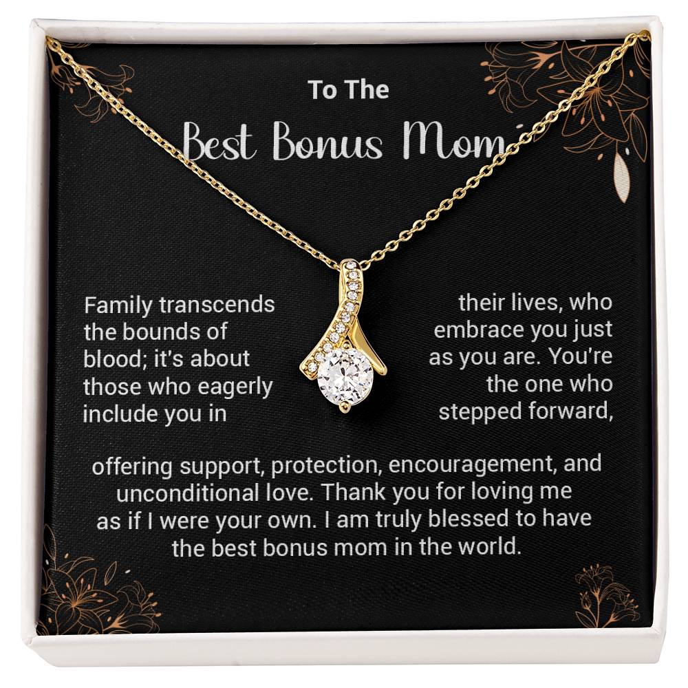 Best Bonus Mom Necklace Gift with Love Note