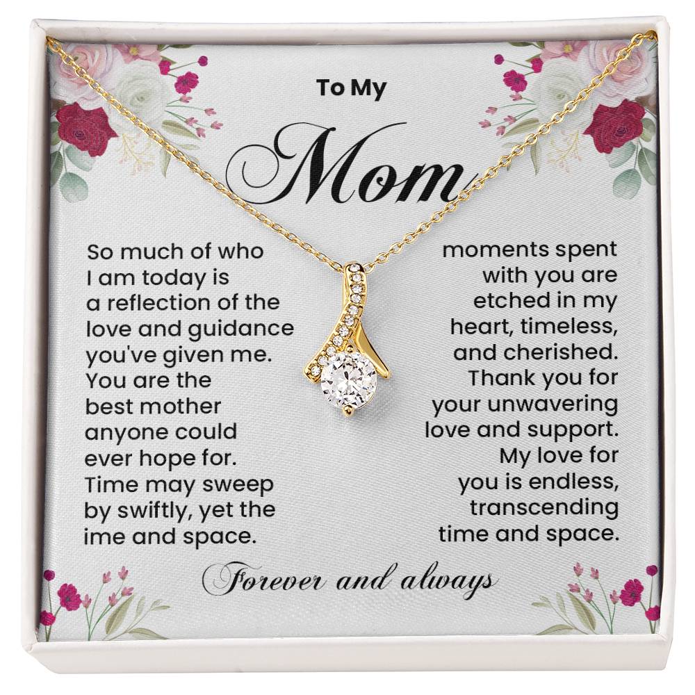 Mom Necklace Gift from Daughter with Heartfelt Card