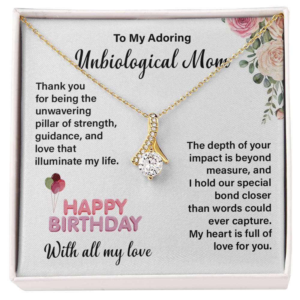 Unbiological Mom Necklace – Birthday Gift Box