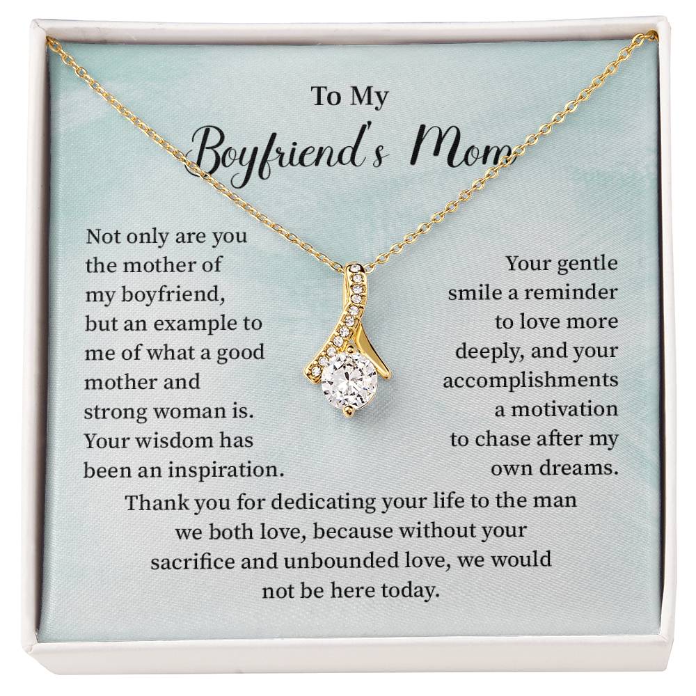 Boyfriend’s Mom Gift Necklace with Mint Message Card