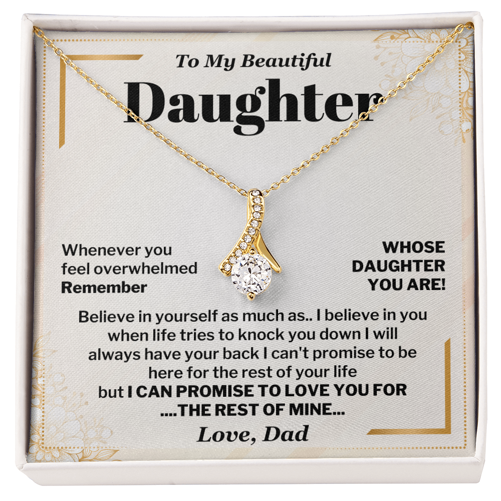 Daughter Necklace from Dad Promise to Love You Card