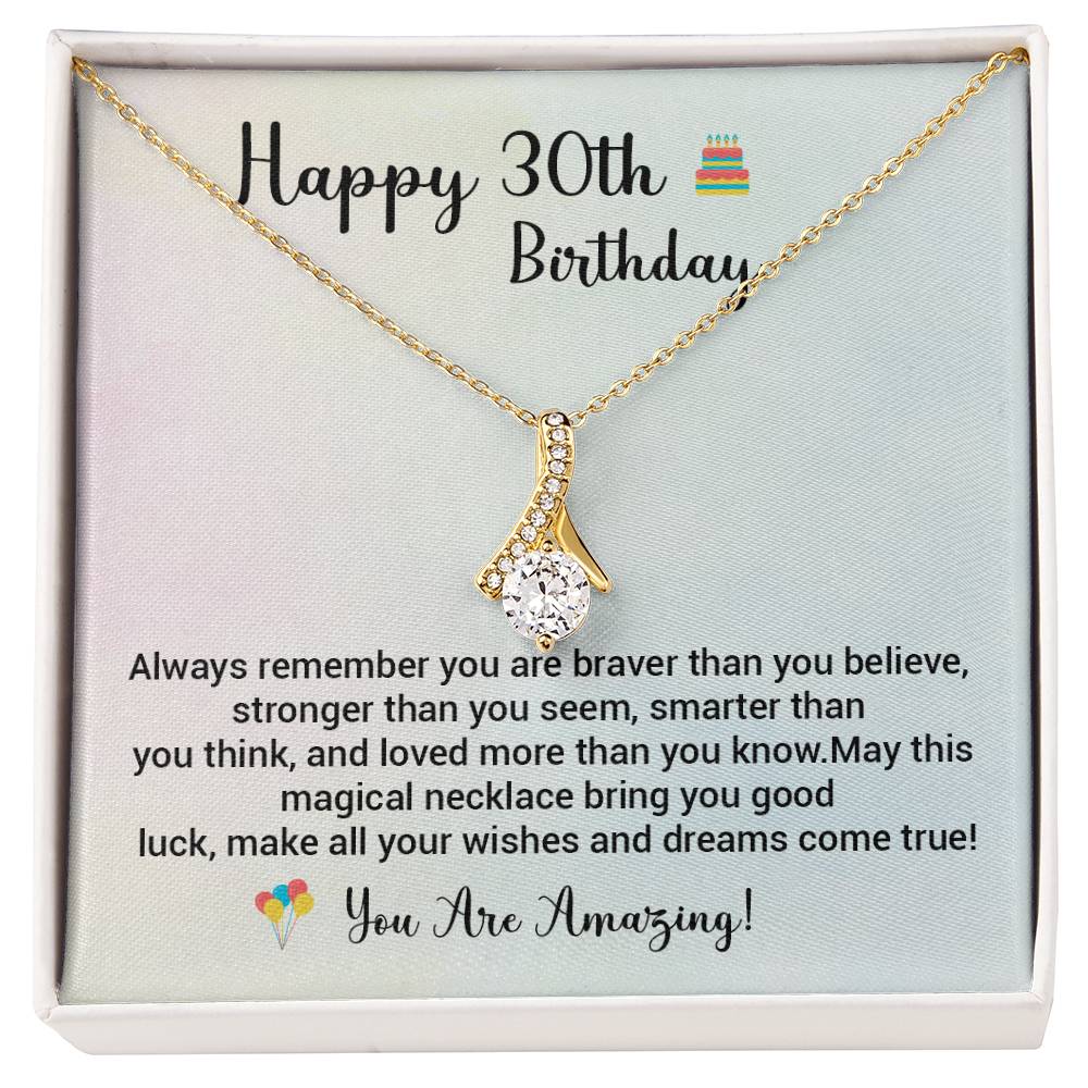 30th Birthday Gift for Her – Magical Message Card Necklace Box