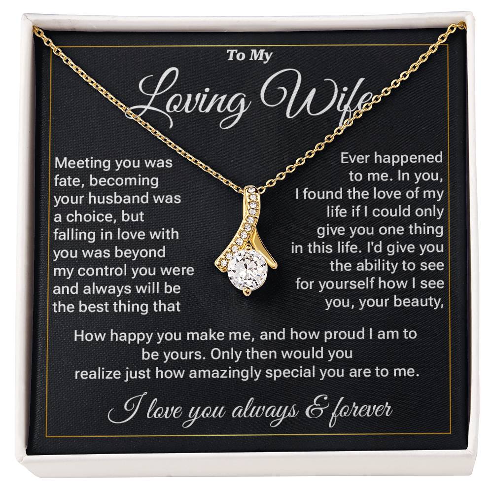 Loving Wife Necklace Gift – Message Card Box