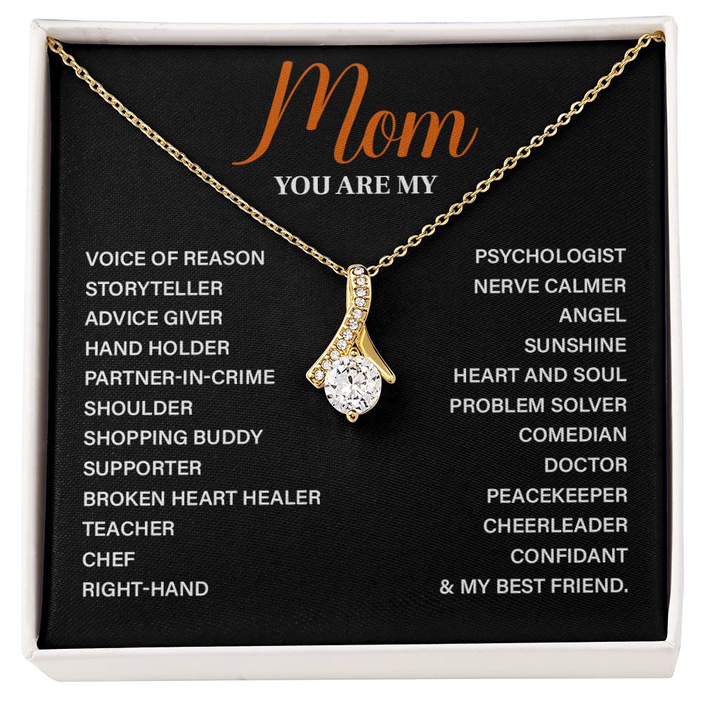 Heart Necklace for Mom with Inspirational Role Message Card