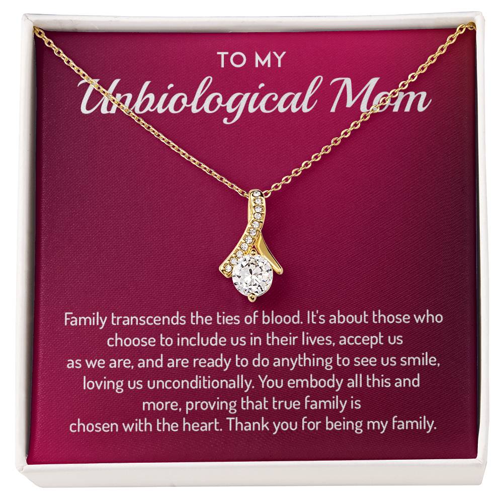 To My Unbiological Mom Necklace For Special Bond With Unbiological Mom Unique Family Bond Necklace Family Choice Necklace Proud Daughter Gift For Unbiological Mom Meaningful Gift For Unbiological Mom Necklace For Chosen Family Biological Mom Necklace Gift