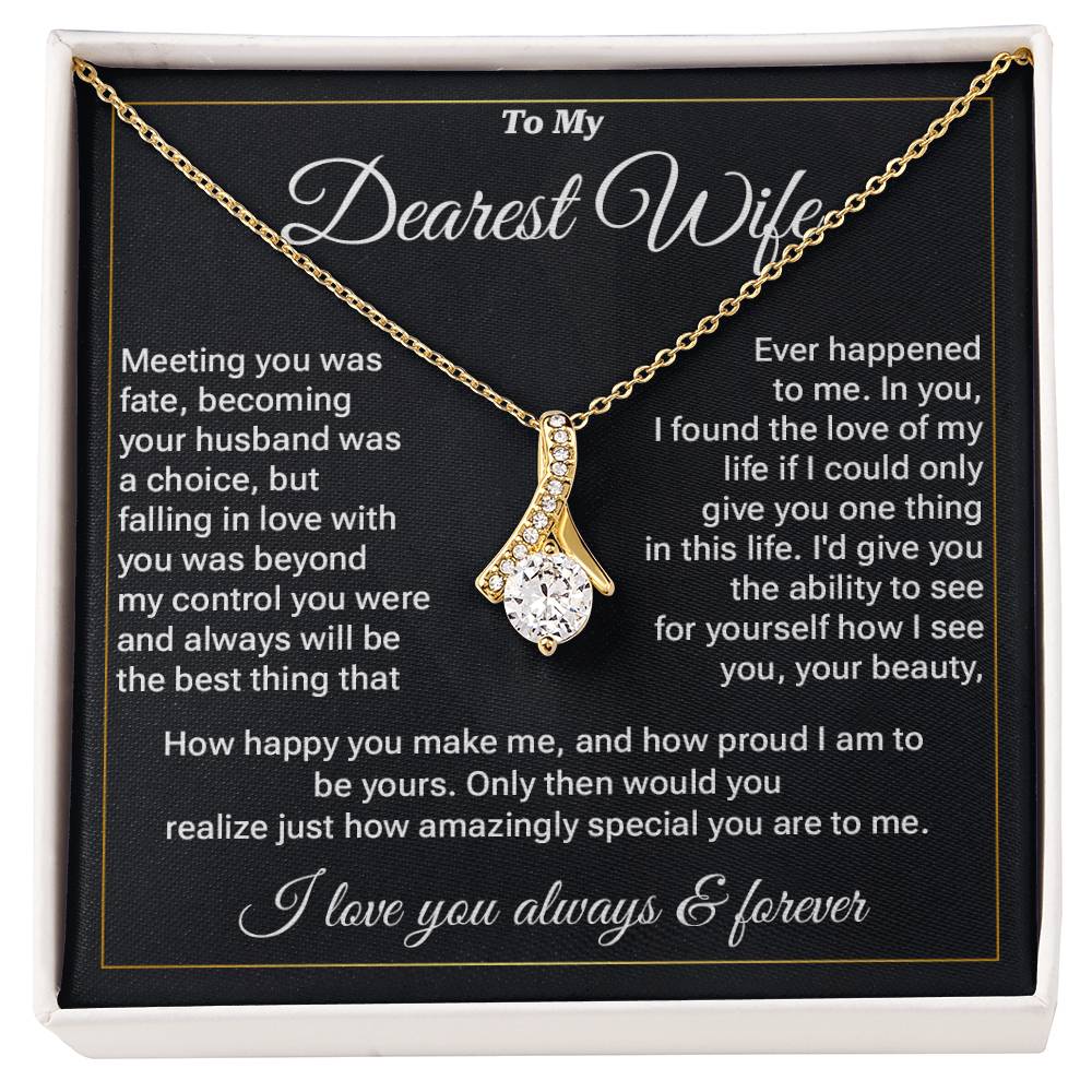 Dearest Wife Necklace Gift – Message Card Box