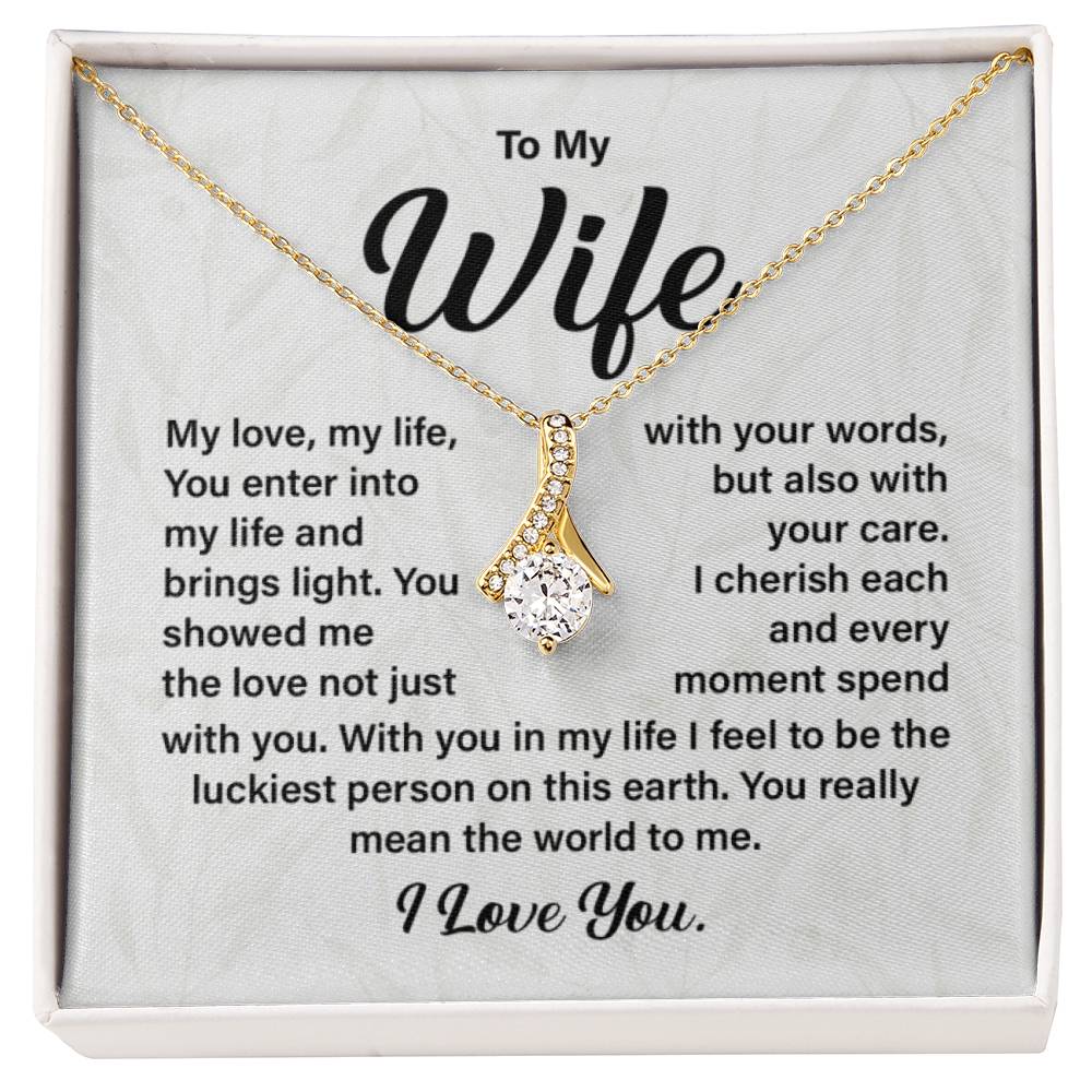 Wife Necklace Gift with Love Message Card