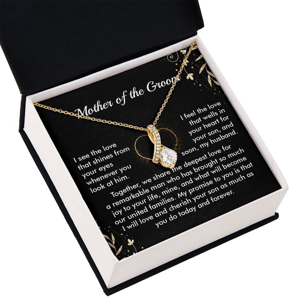 Mother of Groom Necklace Gift from Bride Message Card