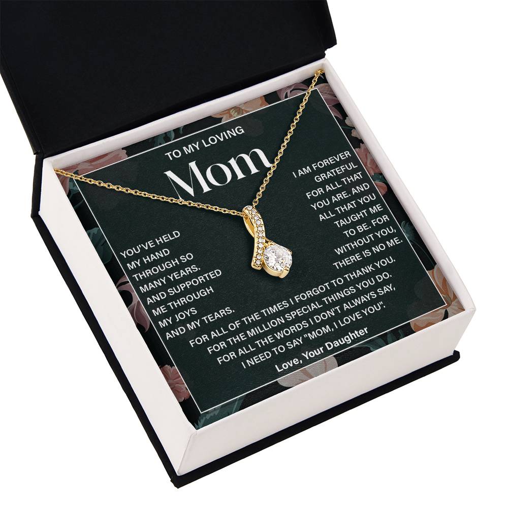 Daughter to Mom Necklace Gift with Message Card