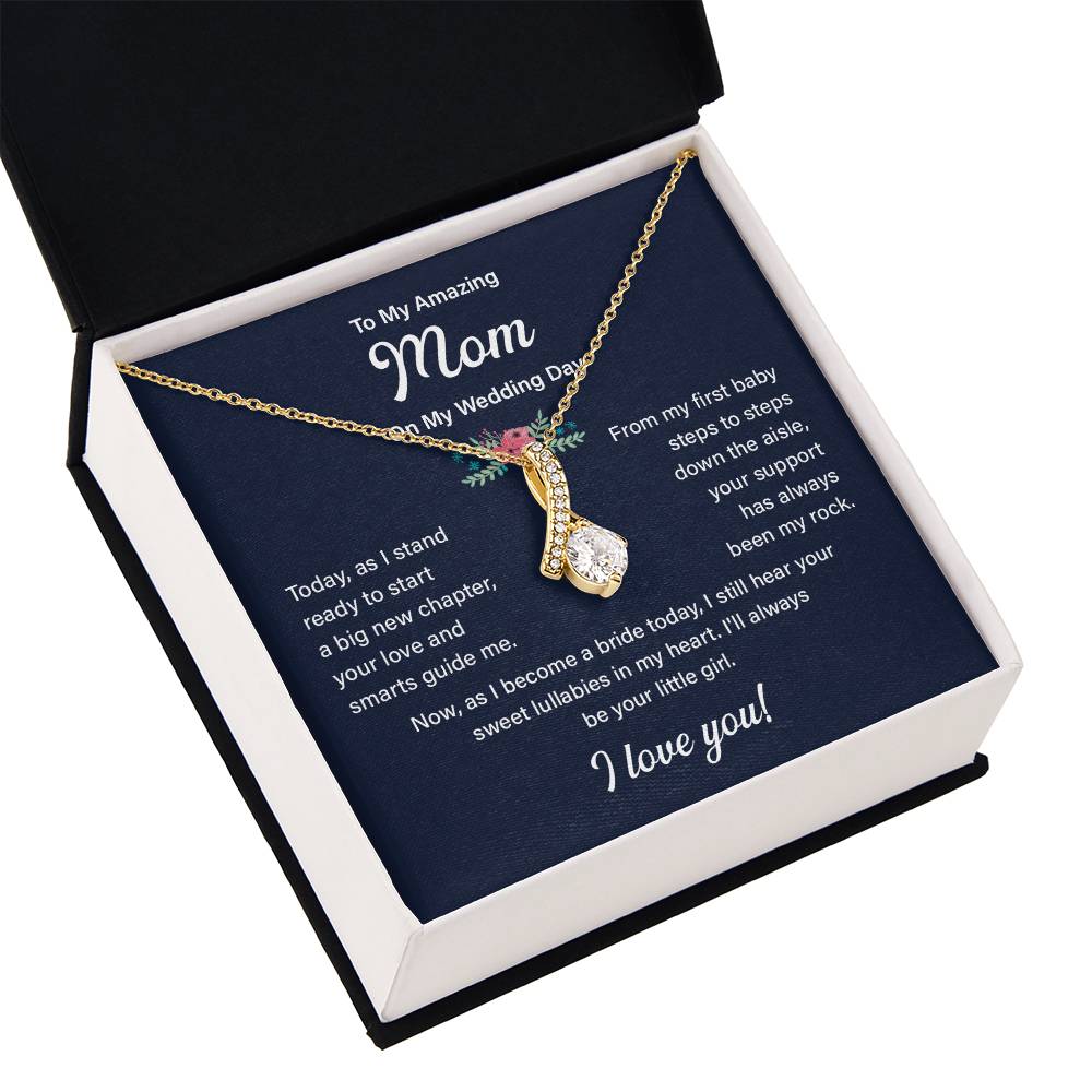 To My Mom Necklace Gift on My Wedding Day With Message
