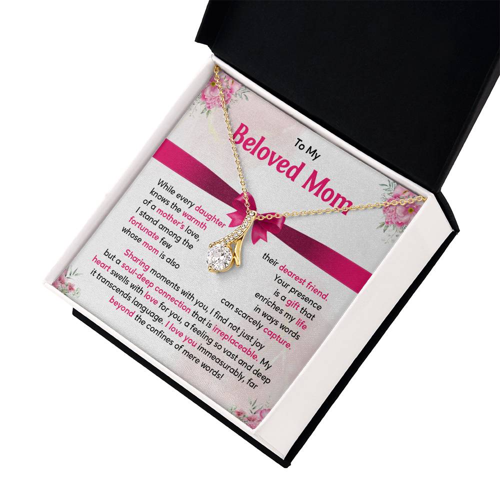 Mother Daughter Necklace Gift with Heartfelt Message Card