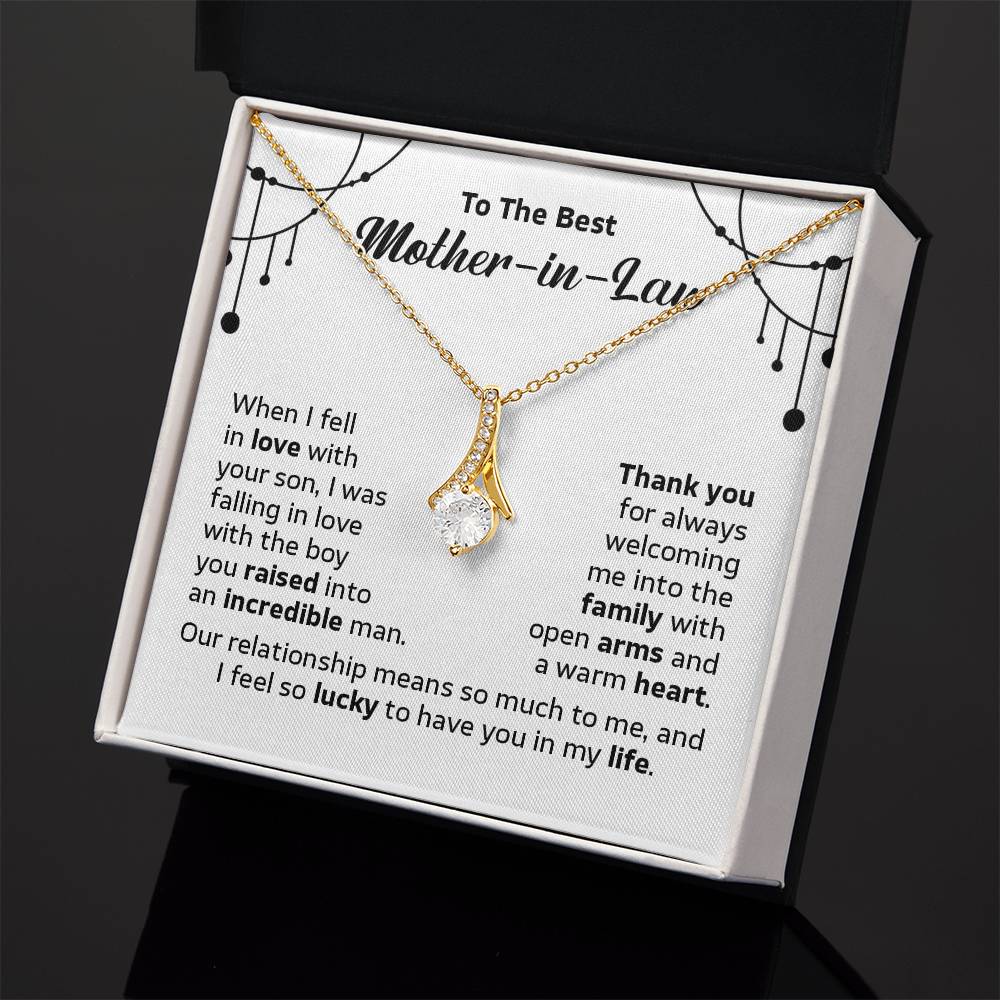 Necklace for Mother-in-Law with & Message Card, Gift Box